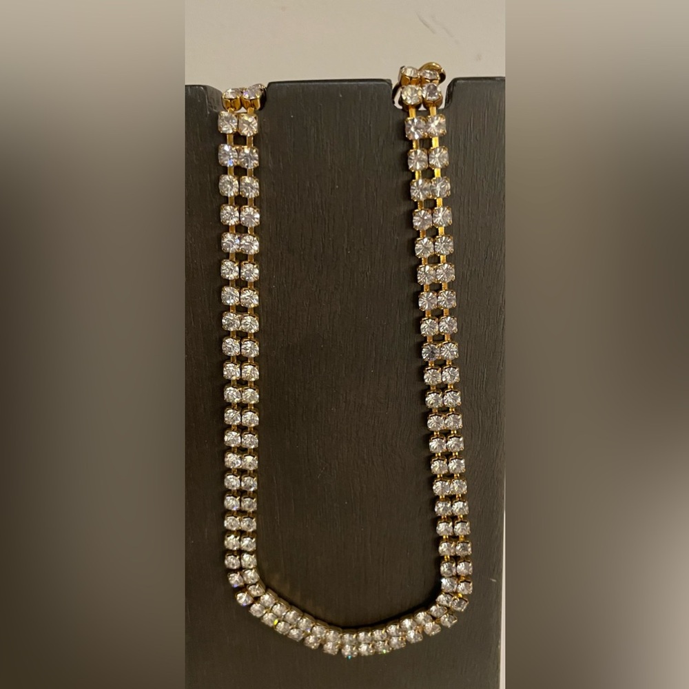 Gold Tone & Rhinestone Necklace